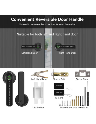 Cerradura Inteligente GEKRONE T190 Biometrica Bluetooth Negra
