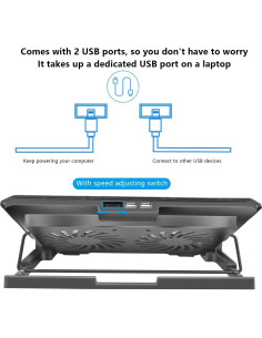 Base de Enfriamiento para Laptop FOBELEC 2 Ventiladores 5 Alturas 2