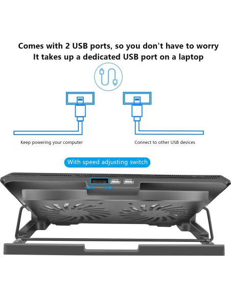Base de Enfriamiento para Laptop FOBELEC 2 Ventiladores 5 Alturas
