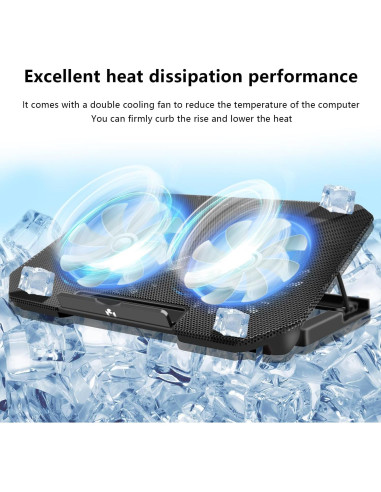 Base de Enfriamiento para Laptop FOBELEC 2 Ventiladores 5 Alturas