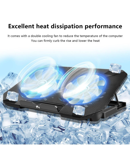 Base de Enfriamiento para Laptop FOBELEC 2 Ventiladores 5 Alturas