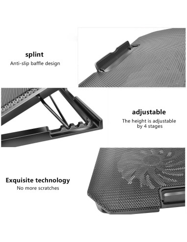 Base de Enfriamiento para Laptop FOBELEC 2 Ventiladores 5 Alturas