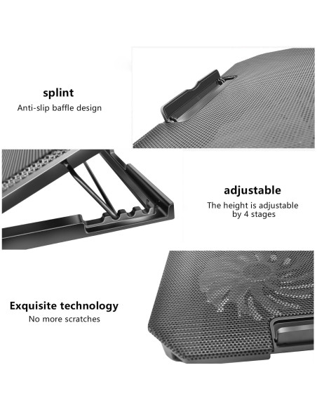 Base de Enfriamiento para Laptop FOBELEC 2 Ventiladores 5 Alturas