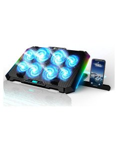 KLIM V8 Soporte Enfriador para Laptop Gaming 8 Ventiladores RGB