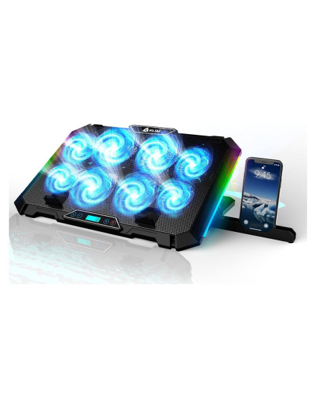 KLIM V8 Soporte Enfriador para Laptop Gaming 8 Ventiladores RGB