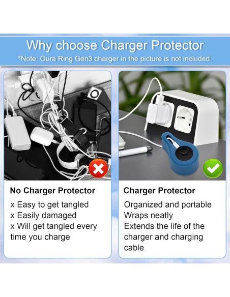 Funda Protectora de Silicona para Cargador Oura Ring Gen3 - Azul