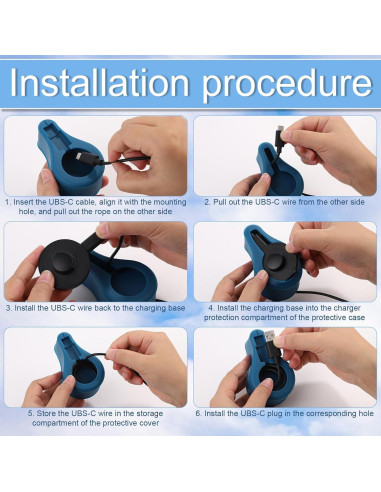 Funda Protectora de Silicona para Cargador Oura Ring Gen3 - Azul