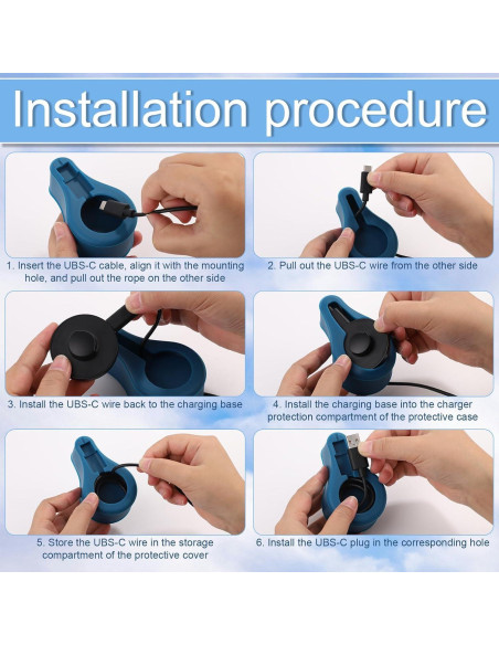 Funda Protectora de Silicona para Cargador Oura Ring Gen3 - Azul