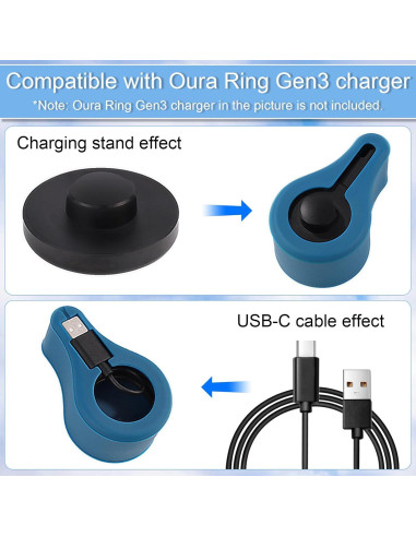 Funda Protectora de Silicona para Cargador Oura Ring Gen3 - Azul