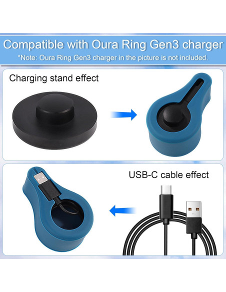 Funda Protectora de Silicona para Cargador Oura Ring Gen3 - Azul