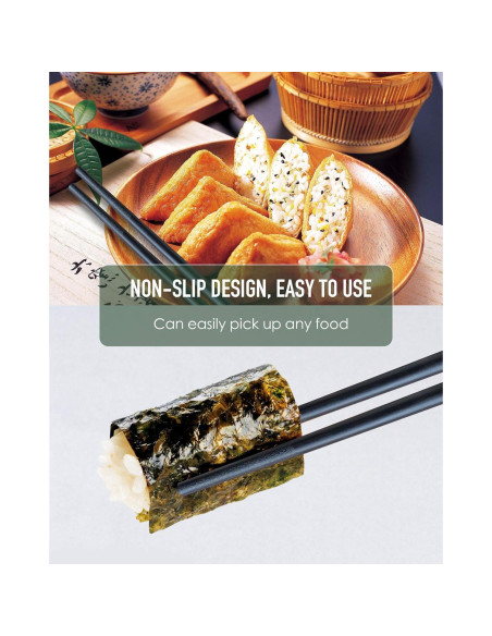 Palillos reutilizables de fibra de vidrio YUNDUOJIA 24 cm