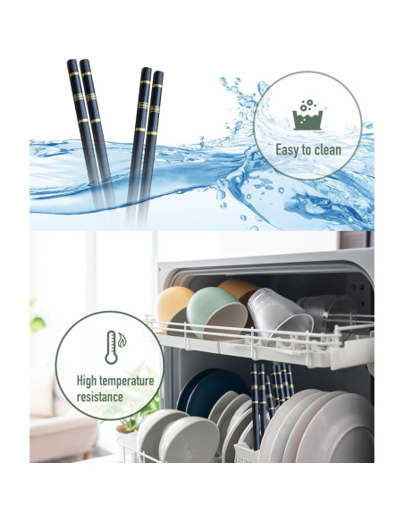 Palillos reutilizables de fibra de vidrio YUNDUOJIA 24 cm