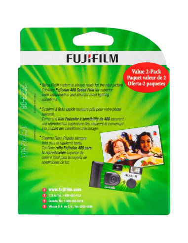 Cámara desechable Fujifilm QuickSnap Flash 400 - 2 unidades