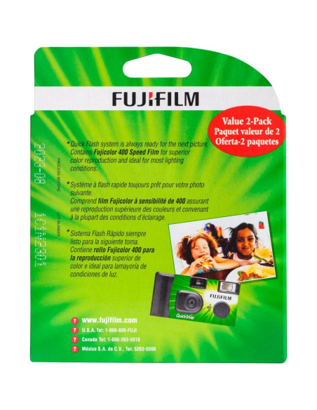 Cámara desechable Fujifilm QuickSnap Flash 400 - 2 unidades