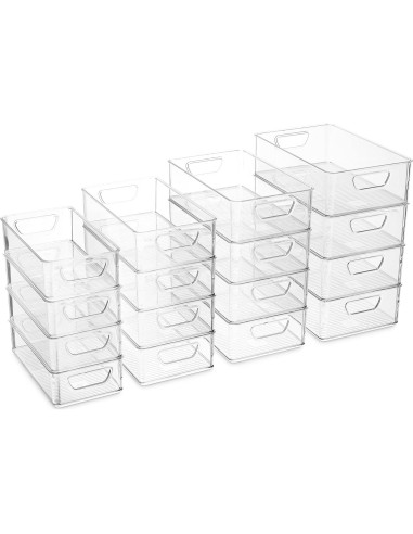 Conjunto 16 Cajas Organizadoras Munfix - Plástico Apilables