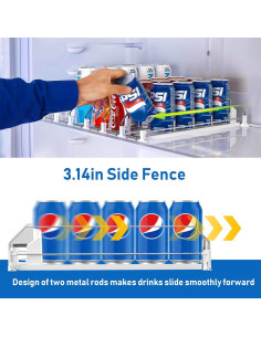 Organizador de Bebidas VOCAON para Nevera 3 Filas Ajustable 2