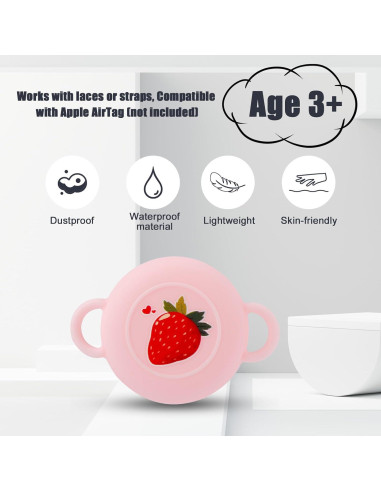 2 Fundas de Silicona Rosa para Airtag Niños - Gosknor