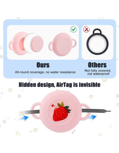 2 Fundas de Silicona Rosa para Airtag Niños - Gosknor