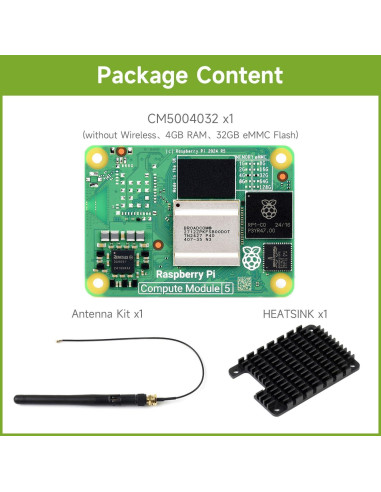 Módulo de Computación Waveshare CM5 Raspberry Pi 4GB RAM 32GB eMMC