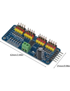 Controlador PWM 16 Canales YFUSET PCA9685 para Raspberry Pi 2