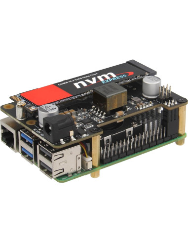 Geekworm X1012 PCIe a M.2 HAT NVMe SSD para Raspberry Pi 5
