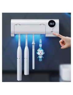 Soporte para Cepillos de Dientes MIMORE TH-01-W, 4 Ranuras, Temporizador