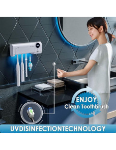 Soporte para Cepillos de Dientes MIMORE TH-01-W, 4 Ranuras, Temporizador 2