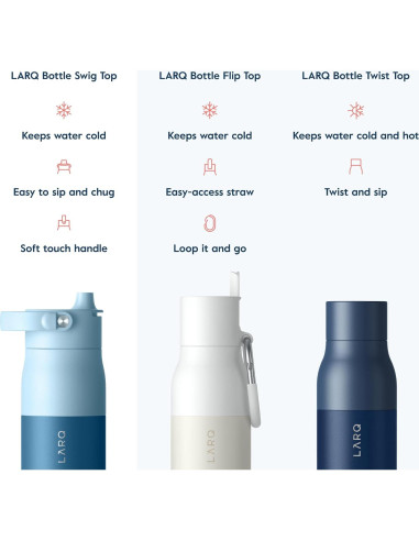 Botella LARQ Swig Top 680ml Acero Inoxidable Azul Amalfi