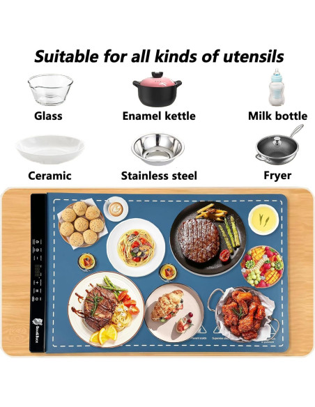 Alfombrilla Calentadora de Comida EcomMore HM10 280W Azul