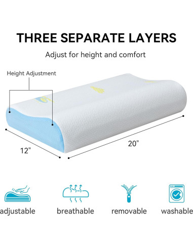 Almohada Viscoelástica Hcore G-SAN-01-KID 30x50 cm Ajustable