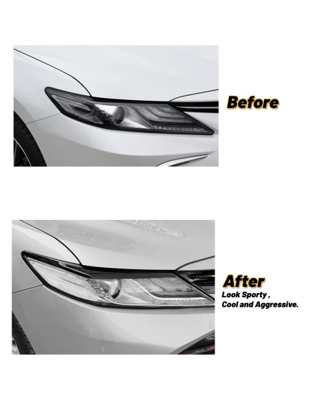 Cubiertas de cejas de faros CKE para Toyota Camry 2018-2024