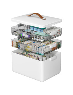 CTIME Organizador de Medicamentos 3 Niveles Blanco 34x22x25cm