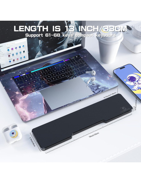 Reposamuñecas Ergonómico SELORSS de Acrílico Negro 30.5cm