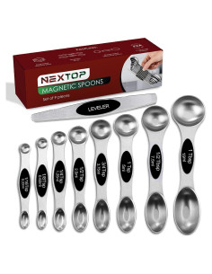 Juego de Cucharas Medidoras Apilables Nextop 9 Piezas Acero Inoxidable