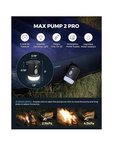 Bomba de Aire Portátil FLEXTAILGEAR 4.5kPa Recargable 3600mAh