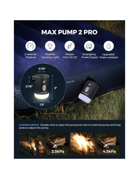 Bomba de Aire Portátil FLEXTAILGEAR 4.5kPa Recargable 3600mAh
