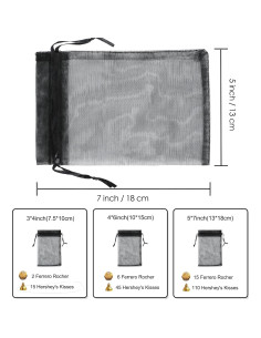 Bolsas de Organza Kslong 100Pcs 7.5x10cm Negras para Joyería 2