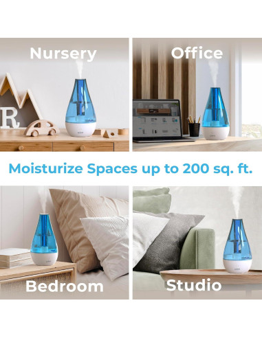 Humidificador Ultrasonico MistAire Studio Pure Enrichment - Compacto, Luz Nocturna, Apagado Automático