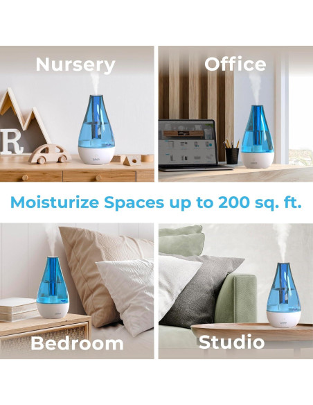 Humidificador Ultrasonico MistAire Studio Pure Enrichment - Compacto, Luz Nocturna, Apagado Automático