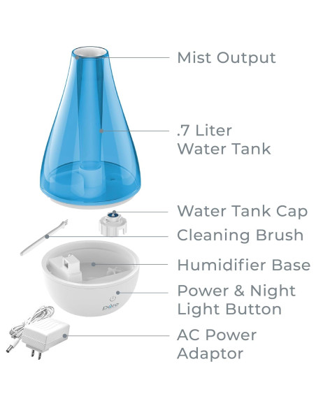 Humidificador Ultrasonico MistAire Studio Pure Enrichment - Compacto, Luz Nocturna, Apagado Automático