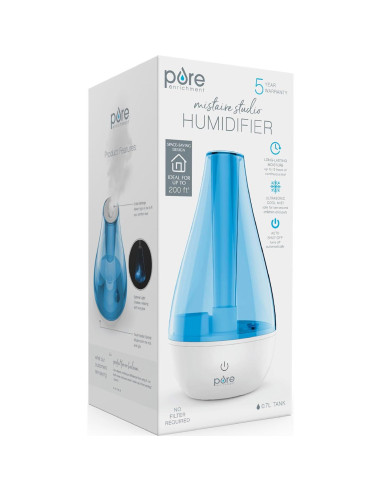 Humidificador Ultrasonico MistAire Studio Pure Enrichment - Compacto, Luz Nocturna, Apagado Automático