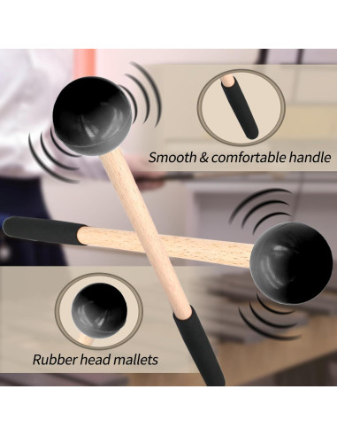 Mallets de Glockenspiel Biaungdo 2 Piezas Goma Madera Negro