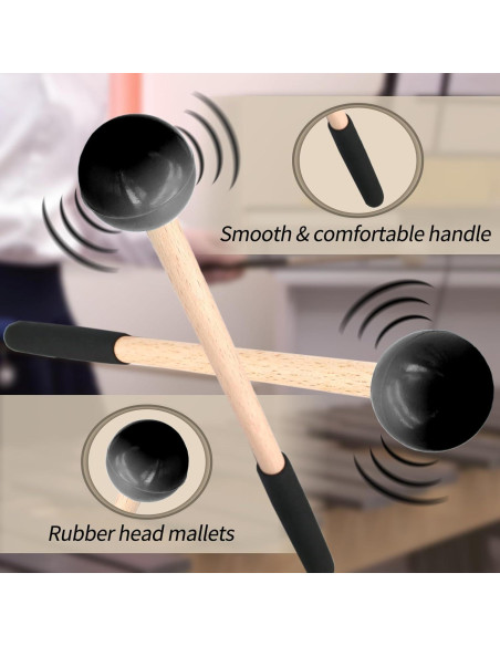 Mallets de Glockenspiel Biaungdo 2 Piezas Goma Madera Negro