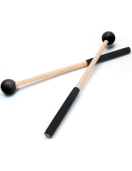 Mallets de Glockenspiel Biaungdo 2 Piezas Goma Madera Negro
