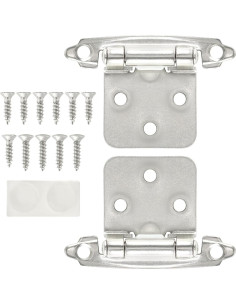 Bisagras de Gabinete QWORK 50 pcs Acero Inoxidable Cepillado 2