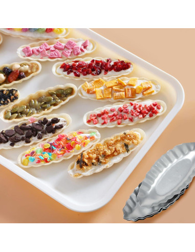 21 Piezas Moldes de Tarta de Huevo Barco Liobelon Aluminio