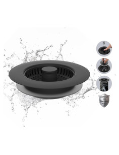Filtro de Drenaje Hibbent Acero Inoxidable 3 en 1 para Fregadero