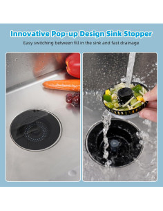 Filtro de Drenaje Hibbent Acero Inoxidable 3 en 1 para Fregadero 2