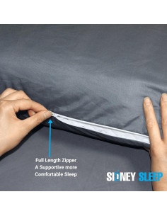 Funda de Almohada Curvada Sidney Sleep Reina Gris 51x76 cm 2