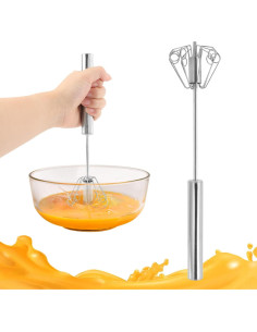 Batidor de huevos semiautomático EMVANV de acero inoxidable 29.5cm 2